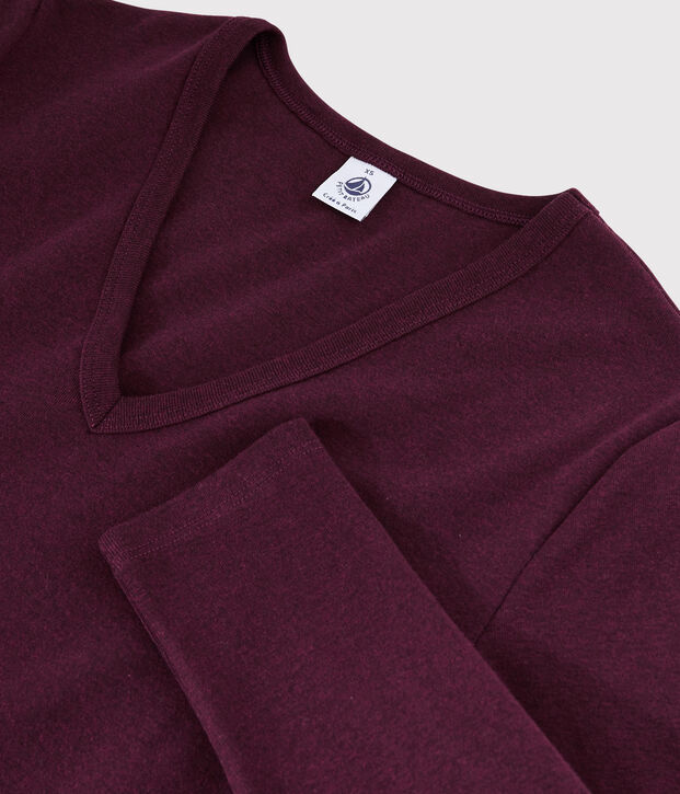 Camiseta ic&oacute;nica con cuello de pico para mujer rojo