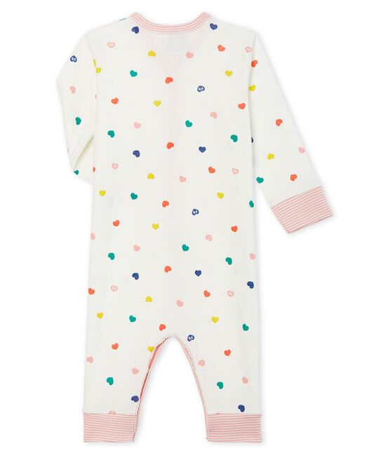 Pijama sin pies de punto para bebé niña blanco MARSHMALLOW/ MULTICO CN