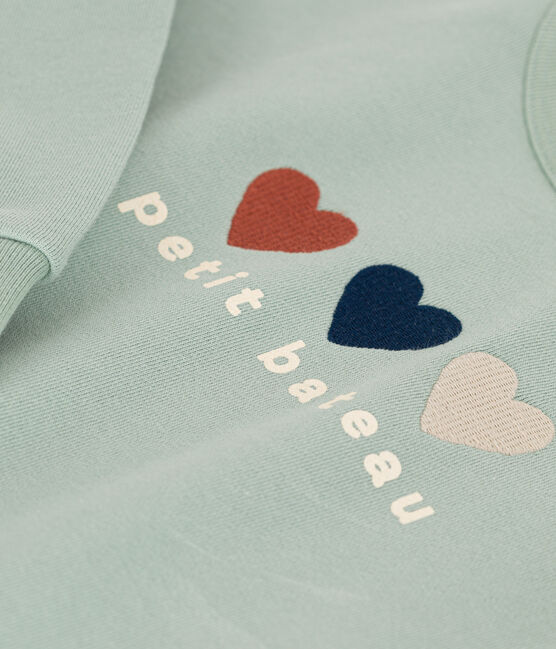 Sudadera de felpa para niña verde HERBIER