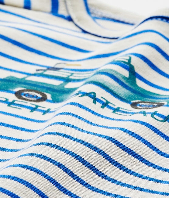 Pelele corto marinero de bebé niño blanco FETA/azul PERSE