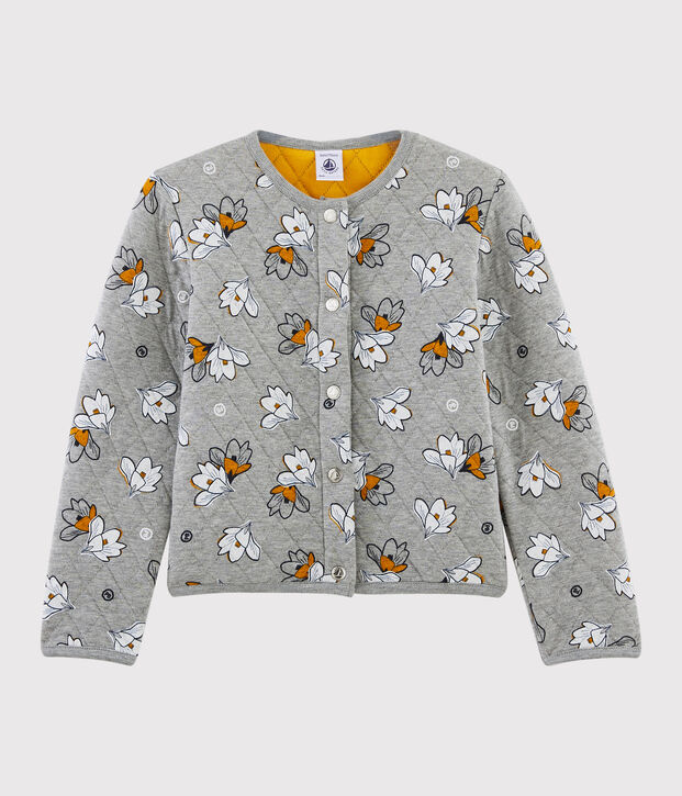 C&aacute;rdigan de tela t&uacute;bica para ni&ntilde;a gris/multicolor