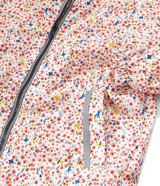 Cortavientos infantil para niña blanco MARSHMALLOW/blanco MULTICO