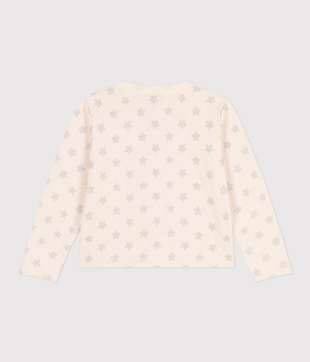 C&aacute;rdigan de t&uacute;bico estampado para ni&ntilde;a crudo/gris