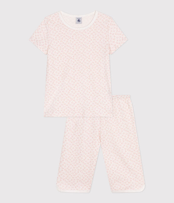 Pijama pirata infantil de algodón con estampado de flores MARSHMALLOW/ PANTY
