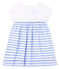 Vestido de manga corta para bebé niña blanco MARSHMALLOW/azul RIYADH