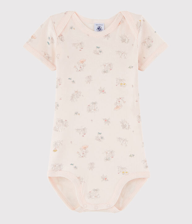 Bodi de manga corta de beb&eacute; ni&ntilde;a rosa/multicolor