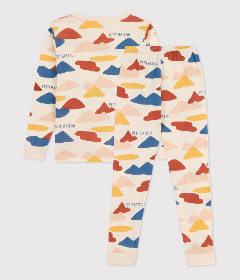 Pijama snugfit de algod&oacute;n de ni&ntilde;a / ni&ntilde;o crudo/multicolor