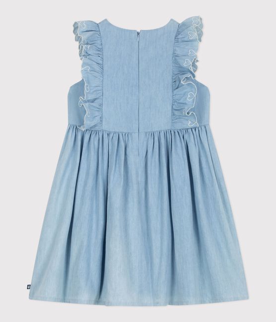 Vestido infantil de algodón sin mangas azul BLEU CLAIR