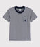 Camiseta de manga corta de algodón de niño azul SMOKING/blanco MARSHMALLOW