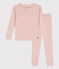 Pijama liso de algodón y lyocell para niño/niña rosa SALINE