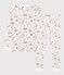 Pijama snugfit con estampado de París de niña de algodón orgánico blanco MARSHMALLOW/blanco MULTICO