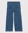 Pantalón de campana de tejido vaquero ecológico de niña azul DENIM BLEU DELAVE