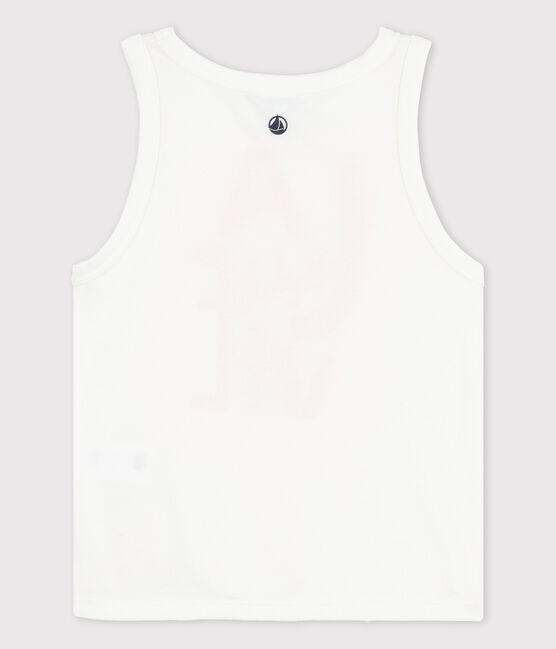 Camiseta de tirantes de algodón de niña blanco MARSHMALLOW