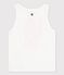 Camiseta de tirantes de algodón de niña blanco MARSHMALLOW