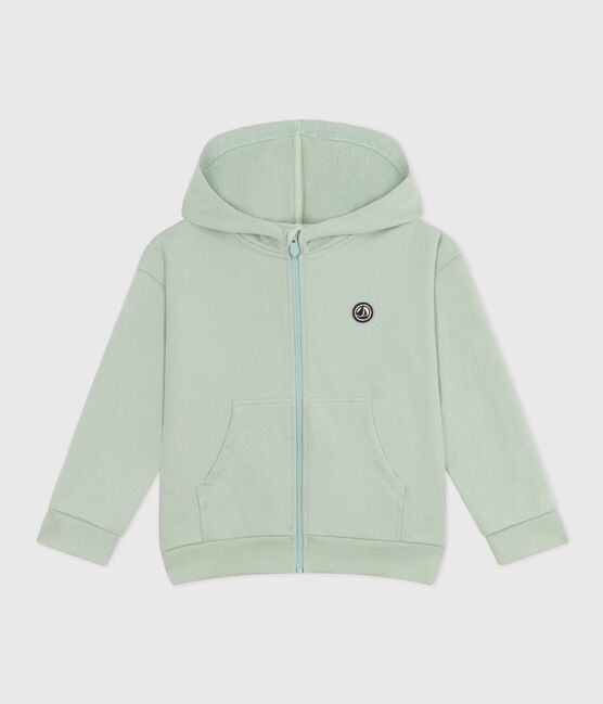 Sudadera de felpa con cremallera y capucha para niño verde HERBIER