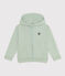 Sudadera de felpa con cremallera y capucha para niño verde HERBIER