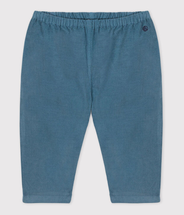 Pantal&oacute;n de terciopelo fino para beb&eacute; azul