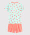 Pijama de rayas y estrellas para niño con acanalado blanco MARSHMALLOW/blanco MULTICO