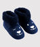 Pantuflas de osos de niña/niño de tejido polar azul MEDIEVAL
