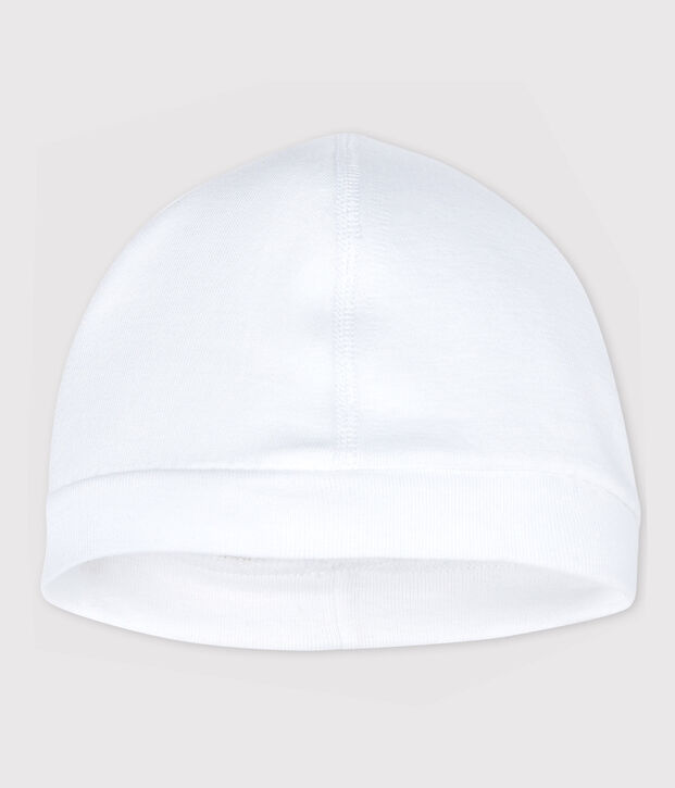 Gorro para reci&eacute;n nacido de algod&oacute;n org&aacute;nico blanco blanco