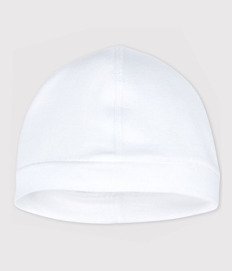 Gorro para reci&eacute;n nacido de algod&oacute;n org&aacute;nico blanco blanco