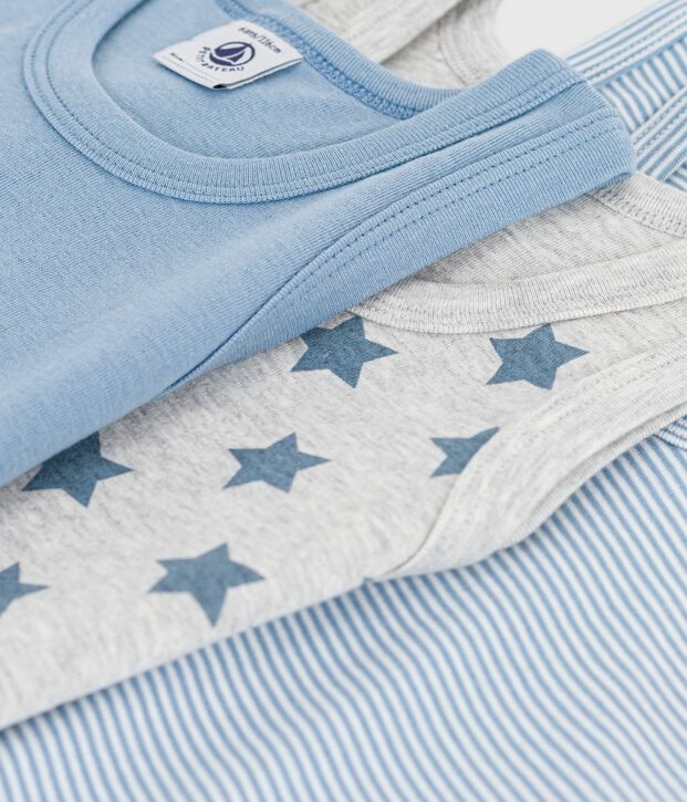 Juego de camisetas infantiles sin mangas de algod&oacute;n con estampado de estrellas multicolor