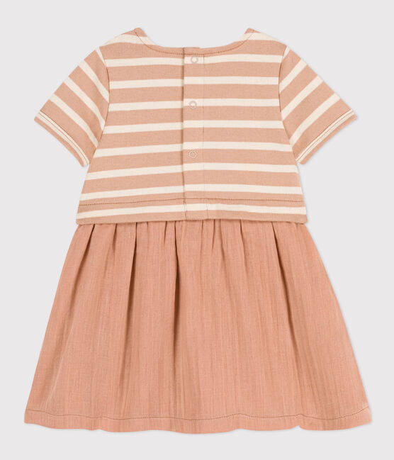 Vestido de dos materiales de manga corta para bebé VINTAGE/ AVALANCHE