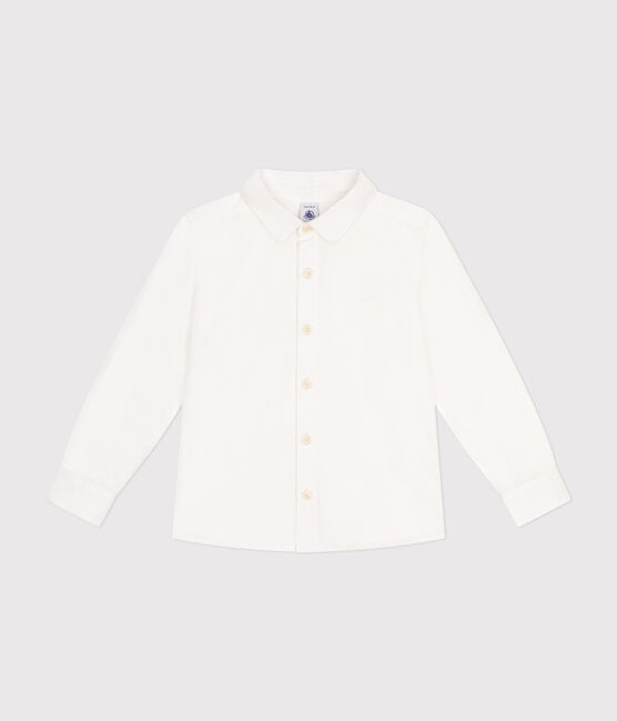 Camisa de popelina para niño blanco ECUME