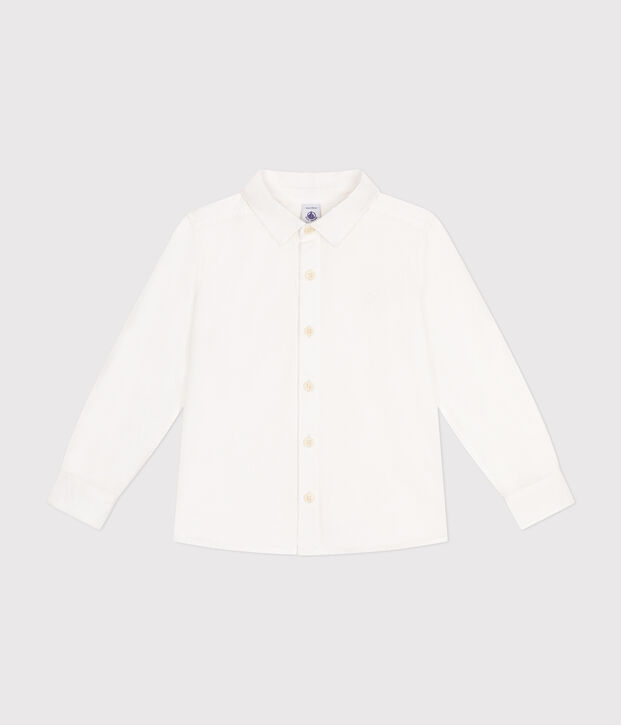 Camisa de popelina para ni&ntilde;o blanco