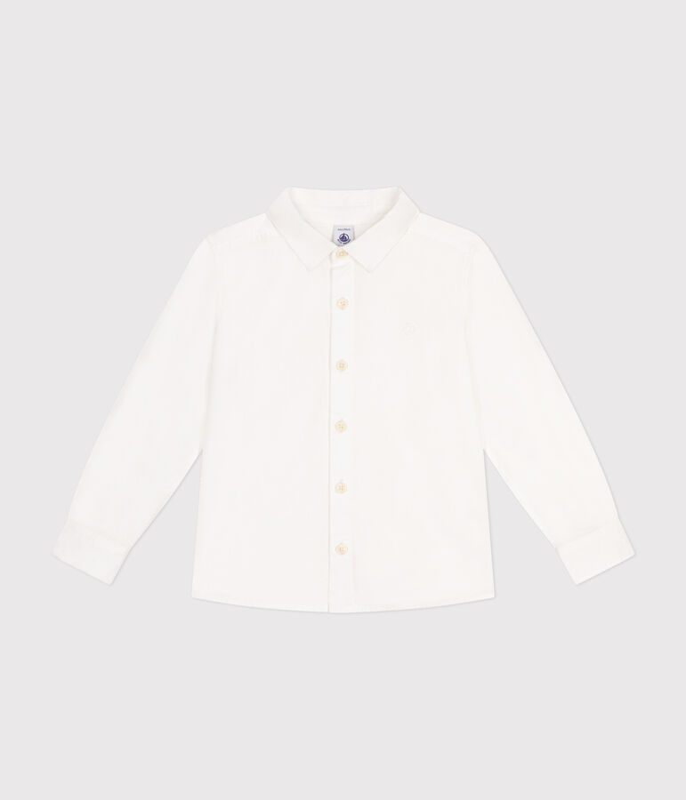 Camisa de popelina para ni&ntilde;o blanco ECUME
