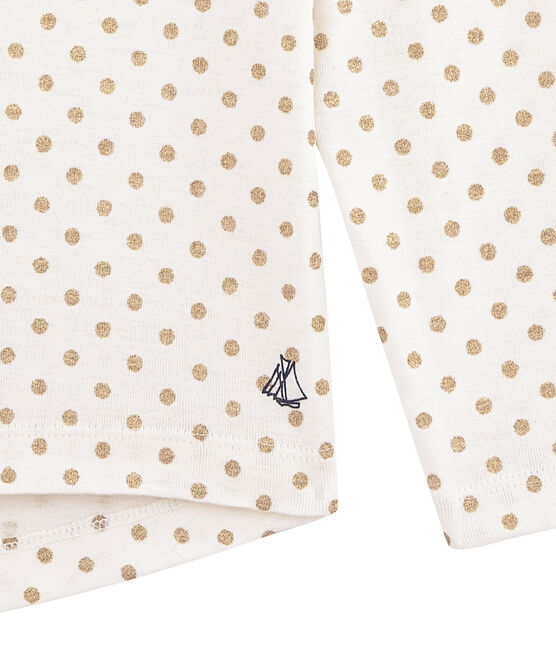 Camiseta de manga larga para niña blanco MARSHMALLOW/amarillo DORE