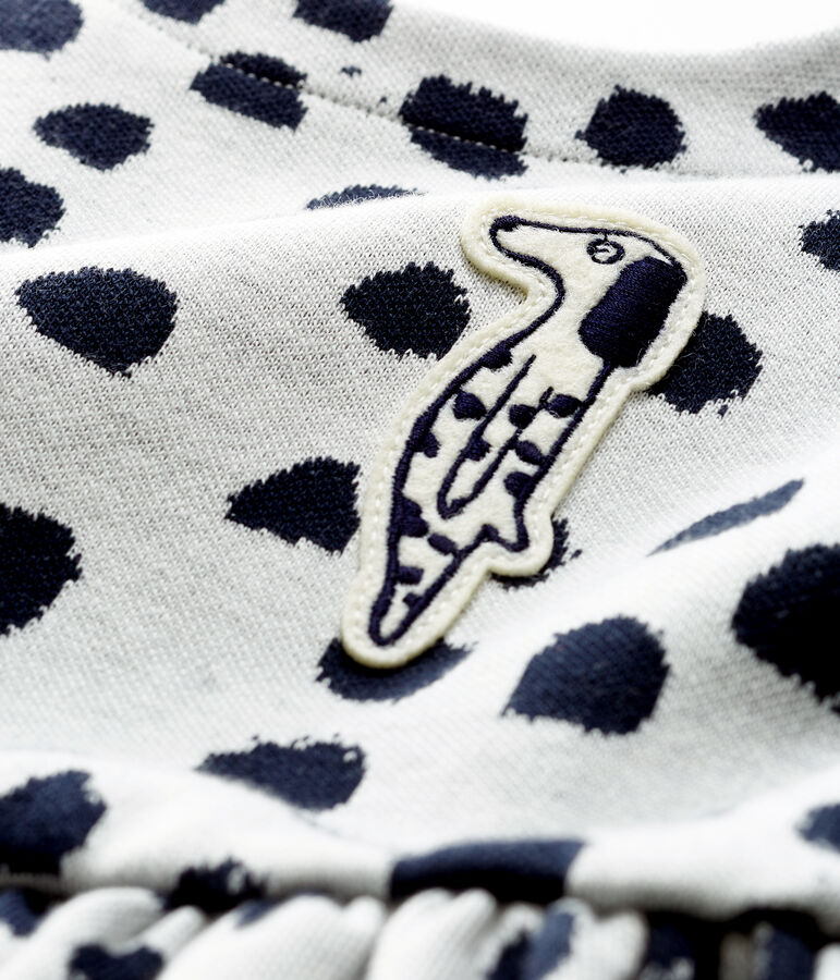 Vestido de manga larga Jean Jullien para beb&eacute; ni&ntilde;a blanco MARSHMALLOW/ DOTTIES