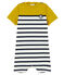Mono corto de punto grueso con rayas para bebé niño amarillo BAMBOO/blanco MARSHMALLOW/ SMOKING