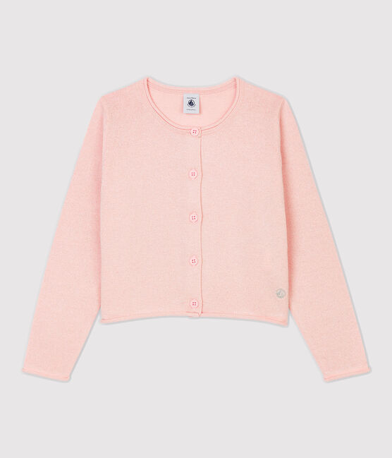 Cárdigan de algodón de niña rosa MINOIS/ ARGENT