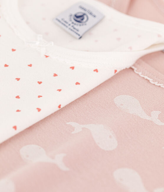 Juego de 1 pijama corto y 1 pijama de algodón para niña variante 1