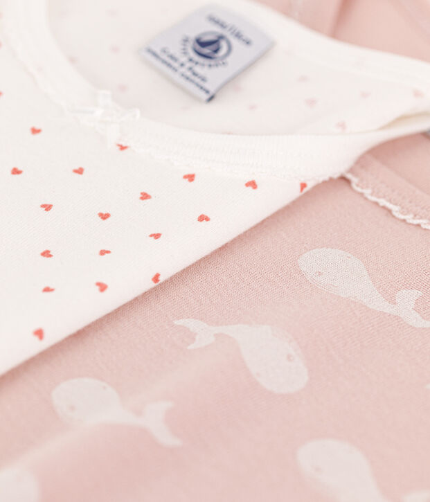 Juego de 1 pijama corto y 1 pijama de algod&oacute;n para ni&ntilde;a multicolor