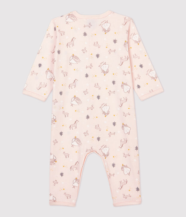 Pelele de beb&eacute; con estampado de princesa de algod&oacute;n rosa/multicolor