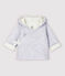 Chaqueta con capucha gris de bebé de tejido tubular acolchado de algodón ecológico gris POUSSIERE CHINE