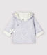 Chaqueta con capucha gris de bebé de tejido tubular acolchado de algodón ecológico