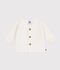 C&aacute;rdigan de algod&oacute;n liso para beb&eacute; (unisex) blanco