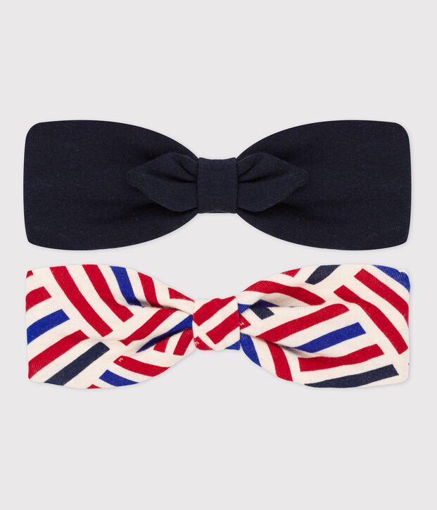 Juego de 2 diademas estampadas de beb&eacute; multicolor