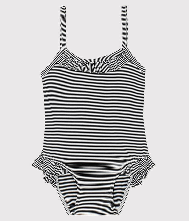 Traje de ba&ntilde;o UPF 50+ de beb&eacute; azul/blanco