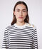 Jersey marinero de algodón a rayas para mujer blanco MARSHMALLOW/azul SMOKING