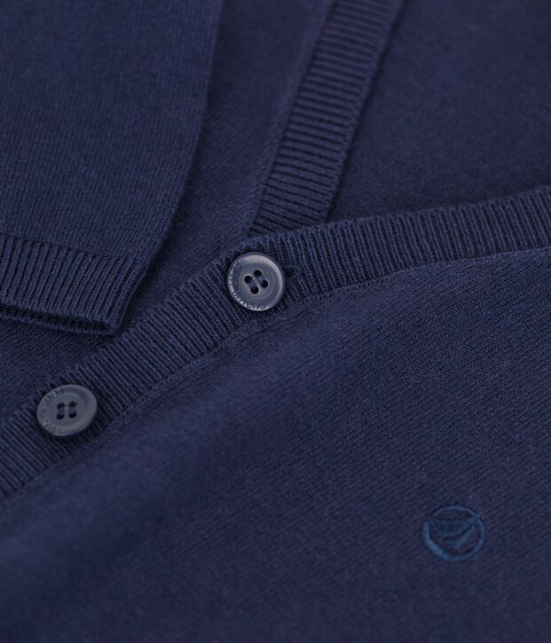 C&aacute;rdigan de lana y algod&oacute;n de ni&ntilde;o azul