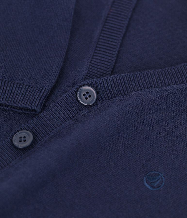 C&aacute;rdigan de lana y algod&oacute;n de ni&ntilde;o azul