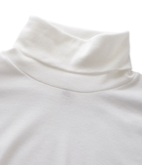 Cuello alto de mujer en algodón ligero blanco Lait