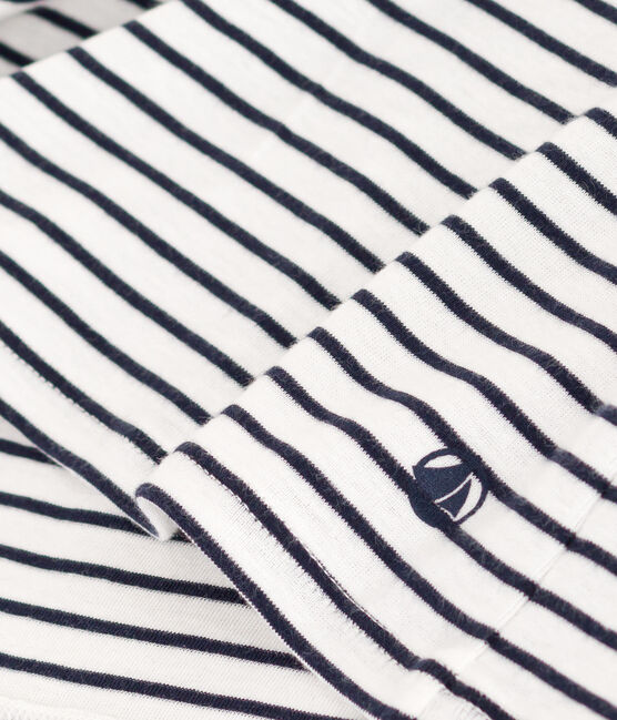 Camiseta Iconique de manga larga de punto a rayas para mujer blanco MARSHMALLOW/azul SMOKING