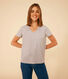 Camiseta LA RECTA de algodón con cuello de pico para mujer