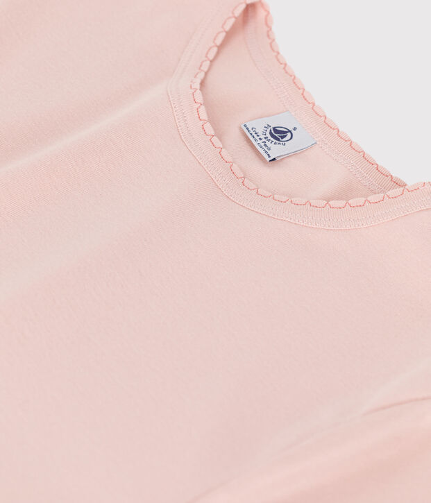 Camiseta L'ICONIQUE de punto cocotte de algod&oacute;n para mujer rosa