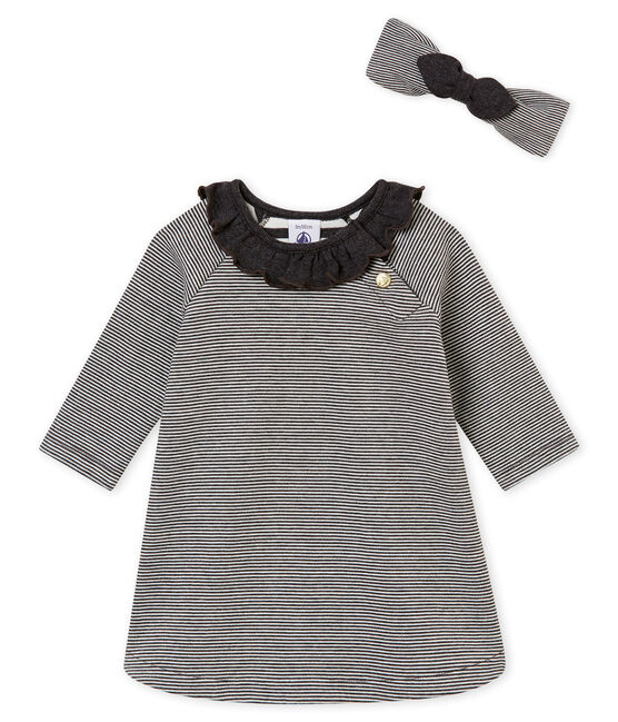 Vestido a rayas y diadema para bebé niña variante 1